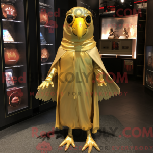Gold Crow maskot kostume...