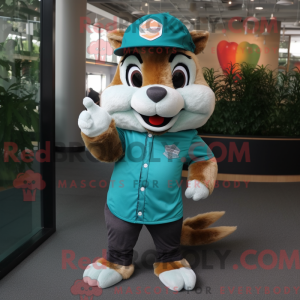 Teal Chipmunk Maskottchen...