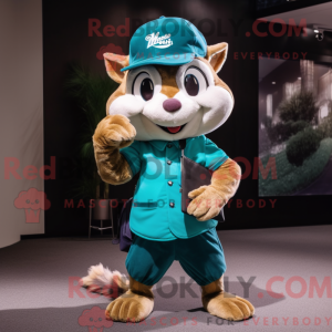 Teal Chipmunk Maskottchen...