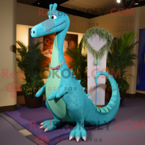 Turkis Brachiosaurus maskot...