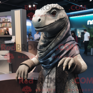 Silver Komodo Dragon mascot...