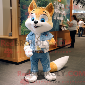 Cream Fox-mascottekostuum...