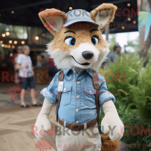 Cream Fox-mascottekostuum...