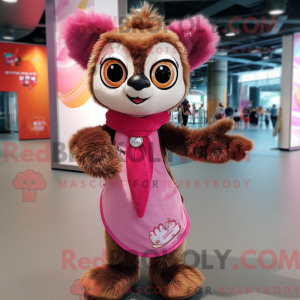 Rosa Lemur-maskotdraktfigur...