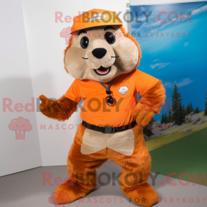 Mascotte de Marmotte Orange...