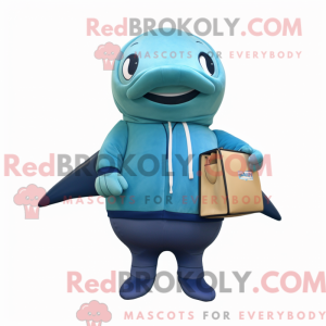 Olive Blue Whale maskot...