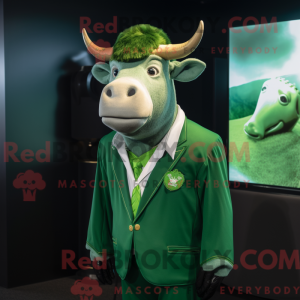 Green Bull maskot kostume...