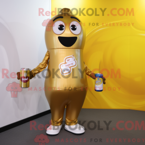 Gold Soda Can maskot...