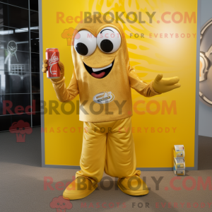 Gold Soda Can mascot...