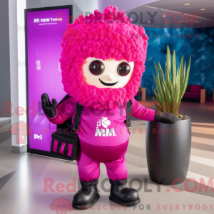 Magenta Pop Corn mascot...