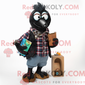 Sort påfugl maskot kostume...