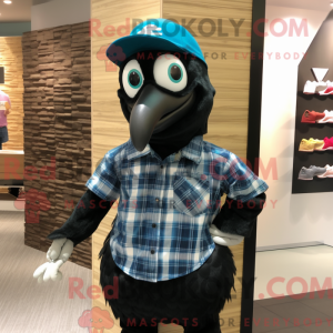 Sort påfugl maskot kostume...