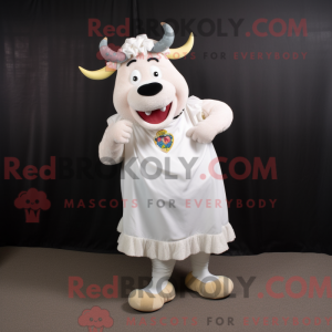 White Cow mascot costume...