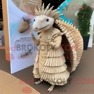 Beige Armadillo maskot...