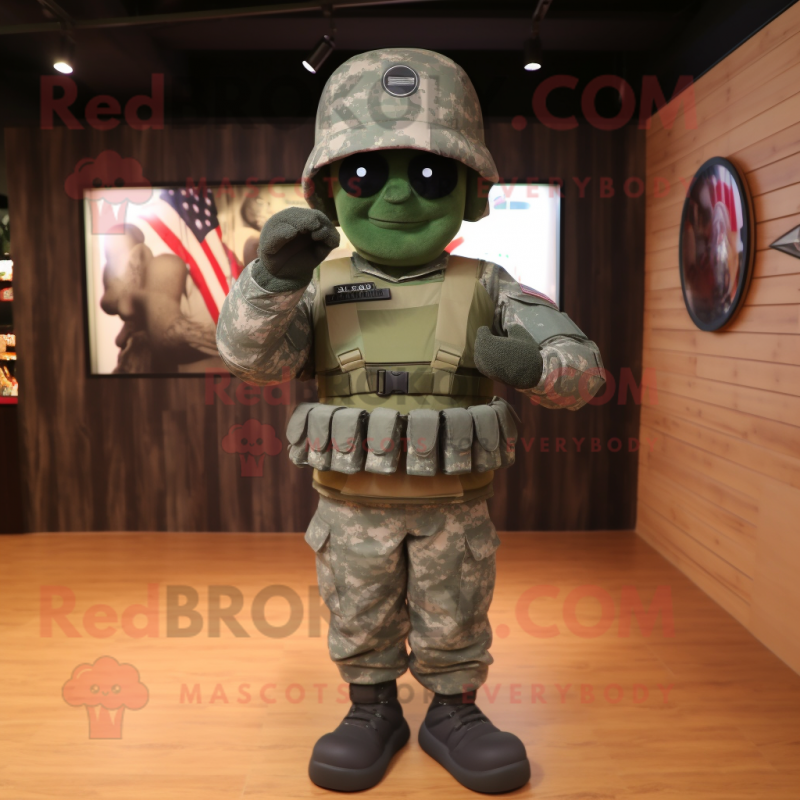 nan American Soldier mascot costume character dressed with a Long Sleeve Tee and Clutch bags