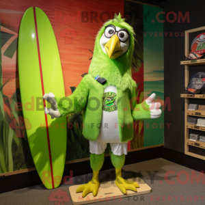Lime Green Hawk mascot...