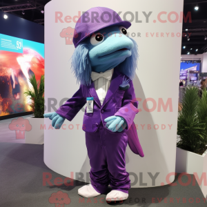 Purple Betta Fish mascot...