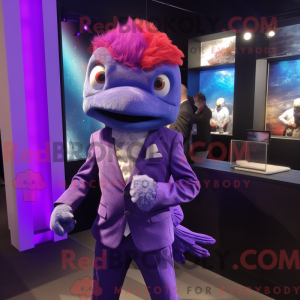 Purple Betta Fish mascot...