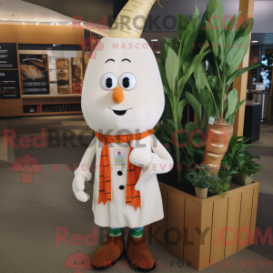 White Carrot mascot costume...