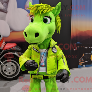 Lime Green Horse mascot...