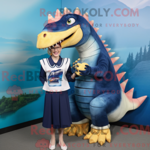 Navy Spinosaurus mascot...