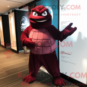 Maroon Sea Turtle mascot...