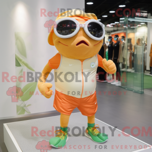 Peach Frog mascot costume...