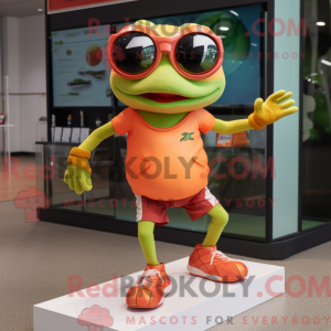 Peach Frog mascot costume...
