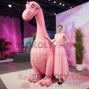 Pink Brachiosaurus mascot...