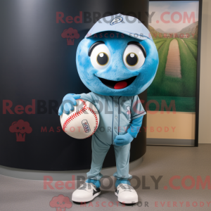 Cyan Baseball Ball mascot...