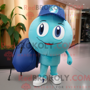 Cyan Baseball Ball maskot...