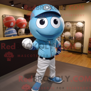 Cyan Baseball Ball mascot...