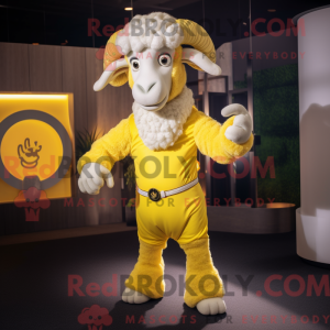 Yellow Ram mascot costume...