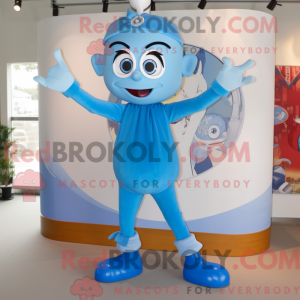Sky Blue Acrobat mascot...