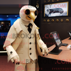 Cream Falcon maskot kostume...