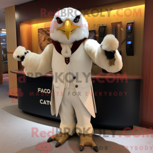 Cream Falcon mascot costume...