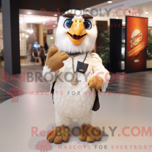 Cream Falcon mascot costume...
