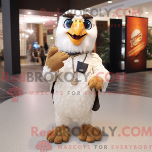 Cream Falcon maskot kostume...