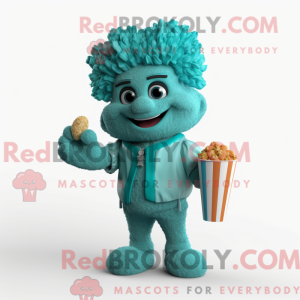 Teal Pop Corn mascot...