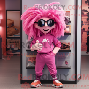 Pink Witch mascot costume...