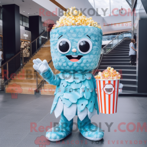 Sky Blue Pop Corn maskot...