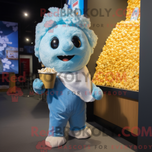 Sky Blue Pop Corn maskot...