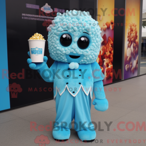 Sky Blue Pop Corn maskot...