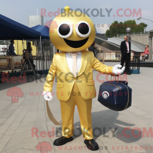 Gold Petanque Ball mascot...