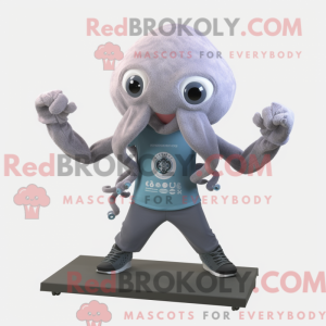 Gray Octopus mascot costume...