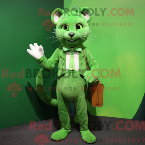 Green Cat mascot costume...