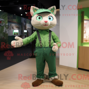 Green Cat mascot costume...