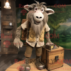 Brown Angora Goat mascot...