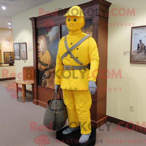 Mascotte de soldat jaune de...