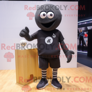 Black Handball Ball mascot...